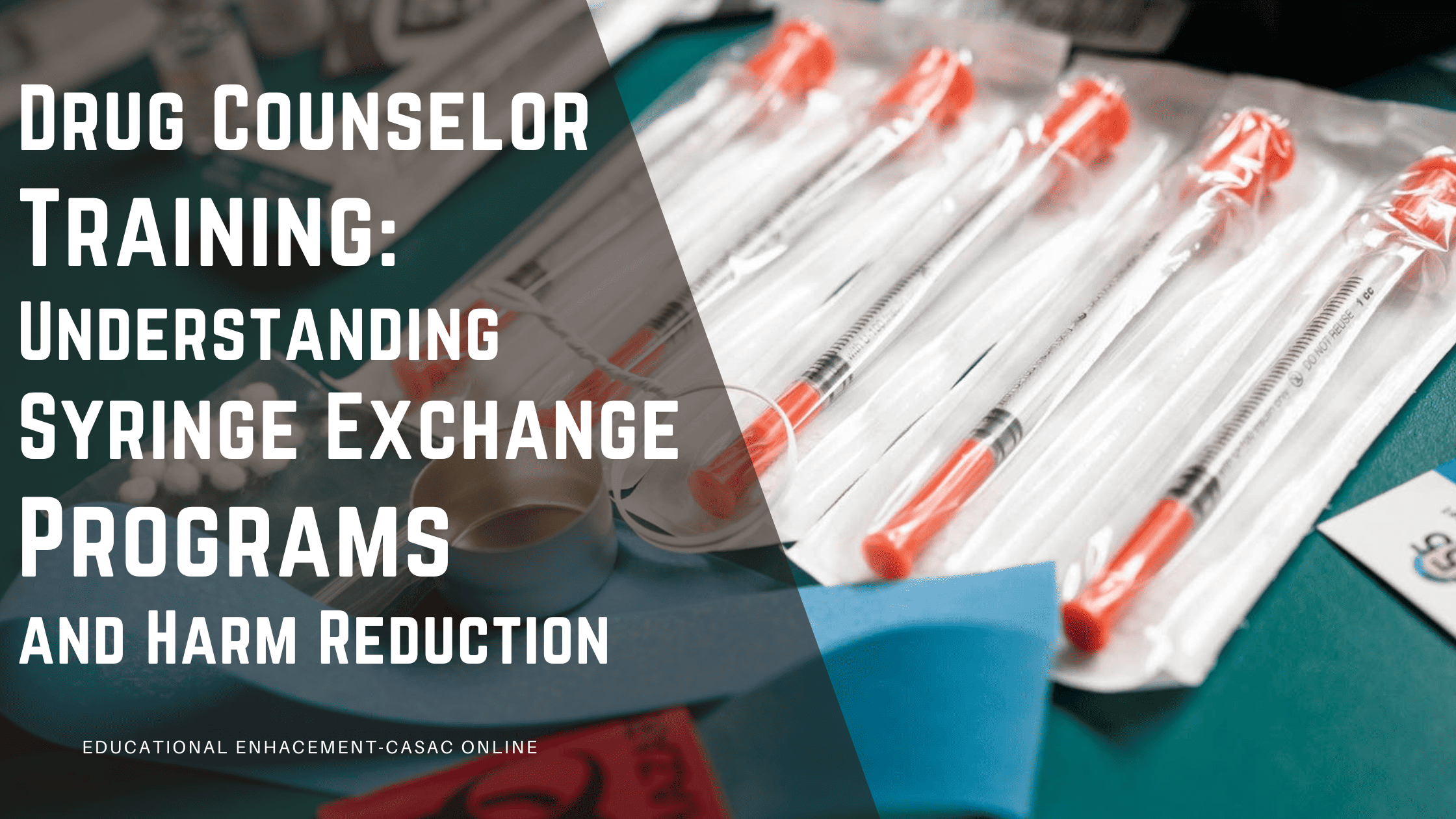 Blog post banner image for the article titled: Drug Counselor Training: Understanding Syringe Exchange Programs and Harm Reduction