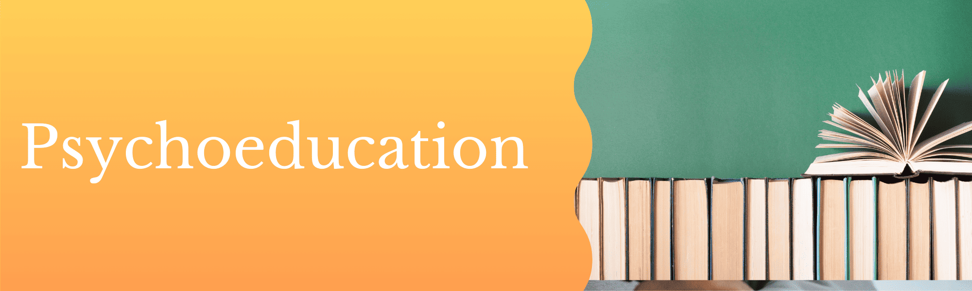 psychoeduction Image of a several books depicting the effectiveness of psychoeducation in drug counseling