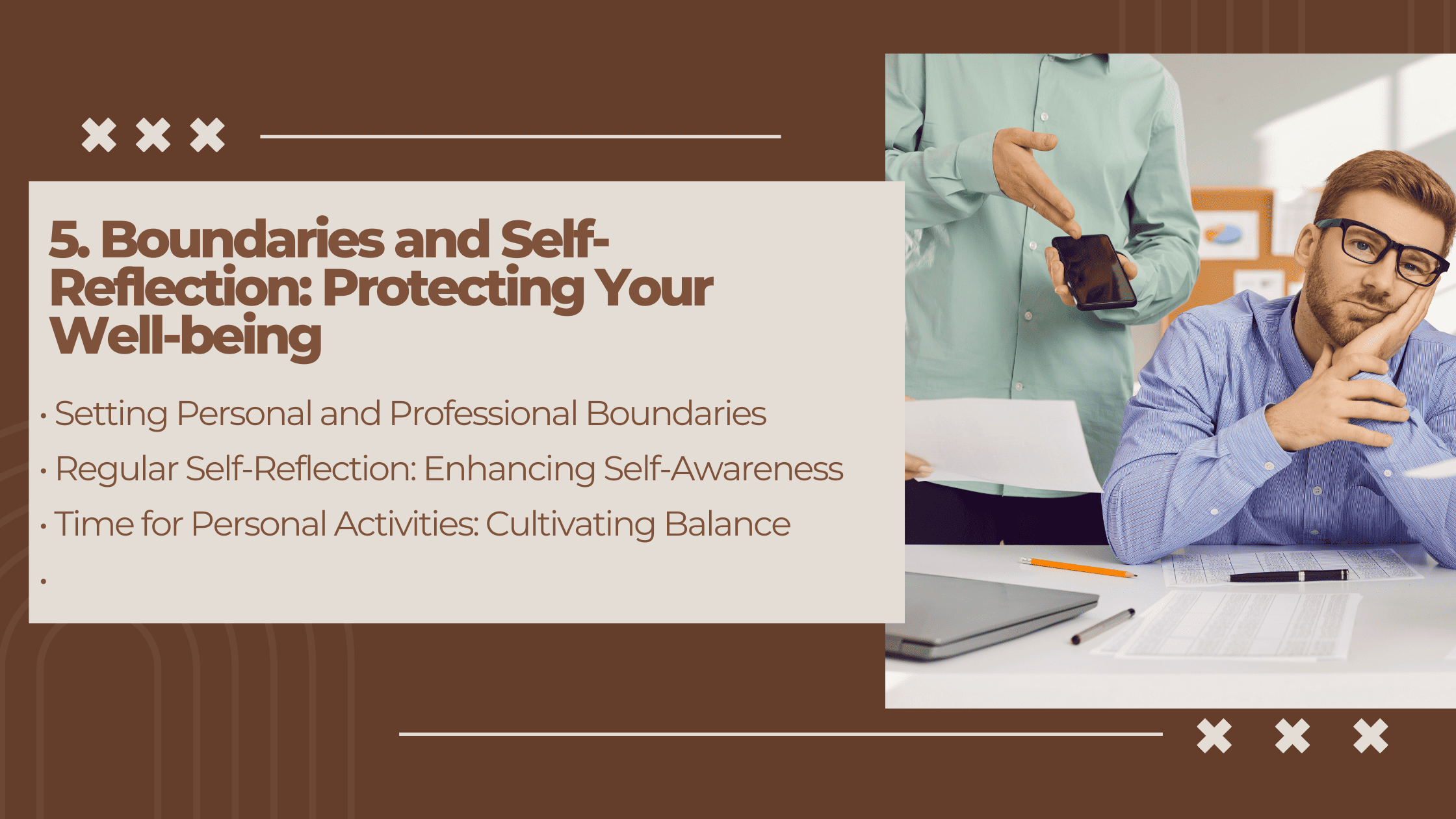 Addiction counselor self-care infographic about setting proper boundries