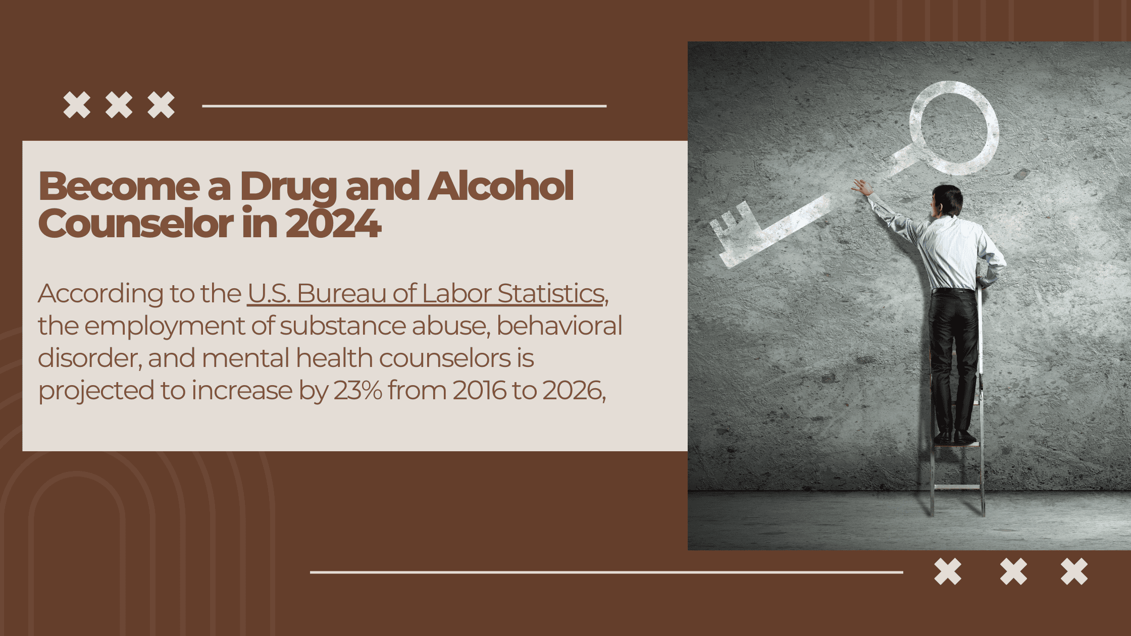 become a drug counselor in 2024 _1 An image shows a man drawing an upward arrow to mark the rise and need for drug and alcohol counselors in 2024