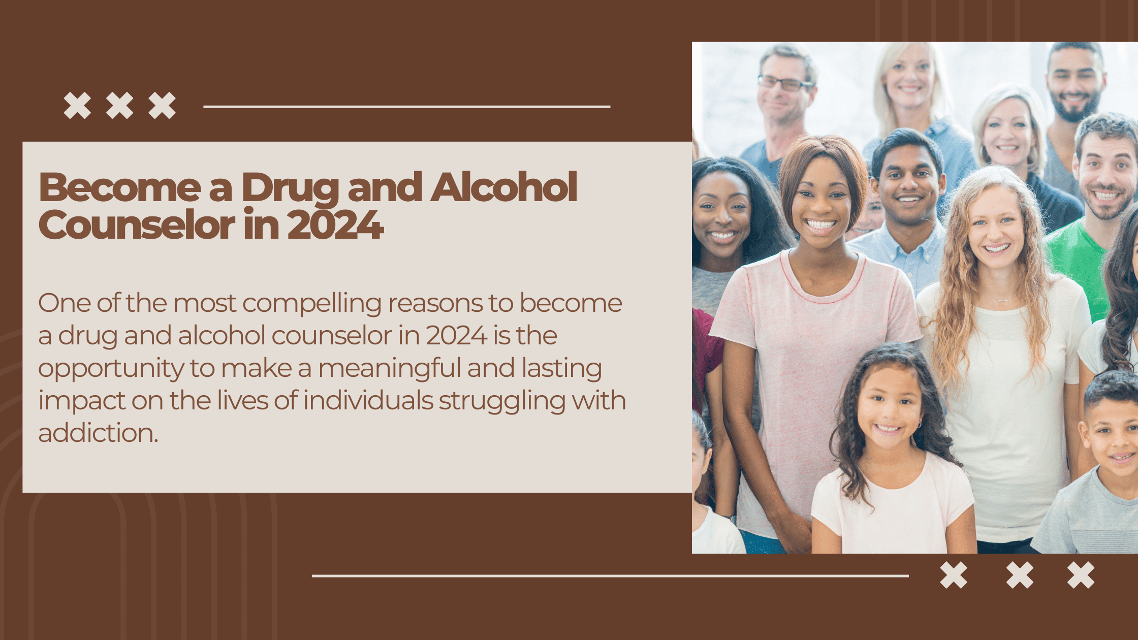 become a substance absue counselor in 2024_1 Image shows a group of happy clients who are glad our students chose to become a substance abuse counselor in 2024