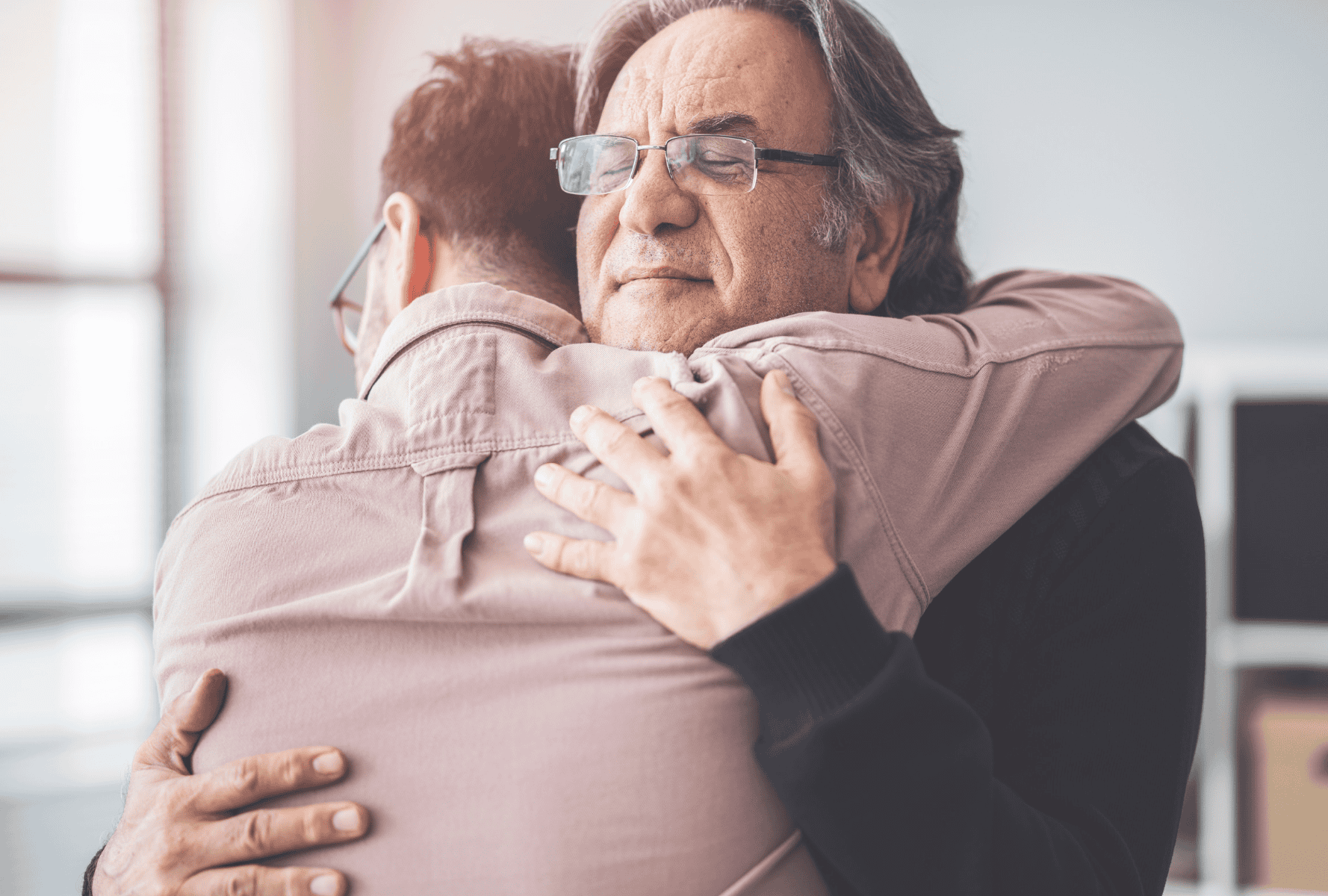 A substance use counselor and client hug after a session, but the hug seems to cross the line of maintaining ethical boundaries.