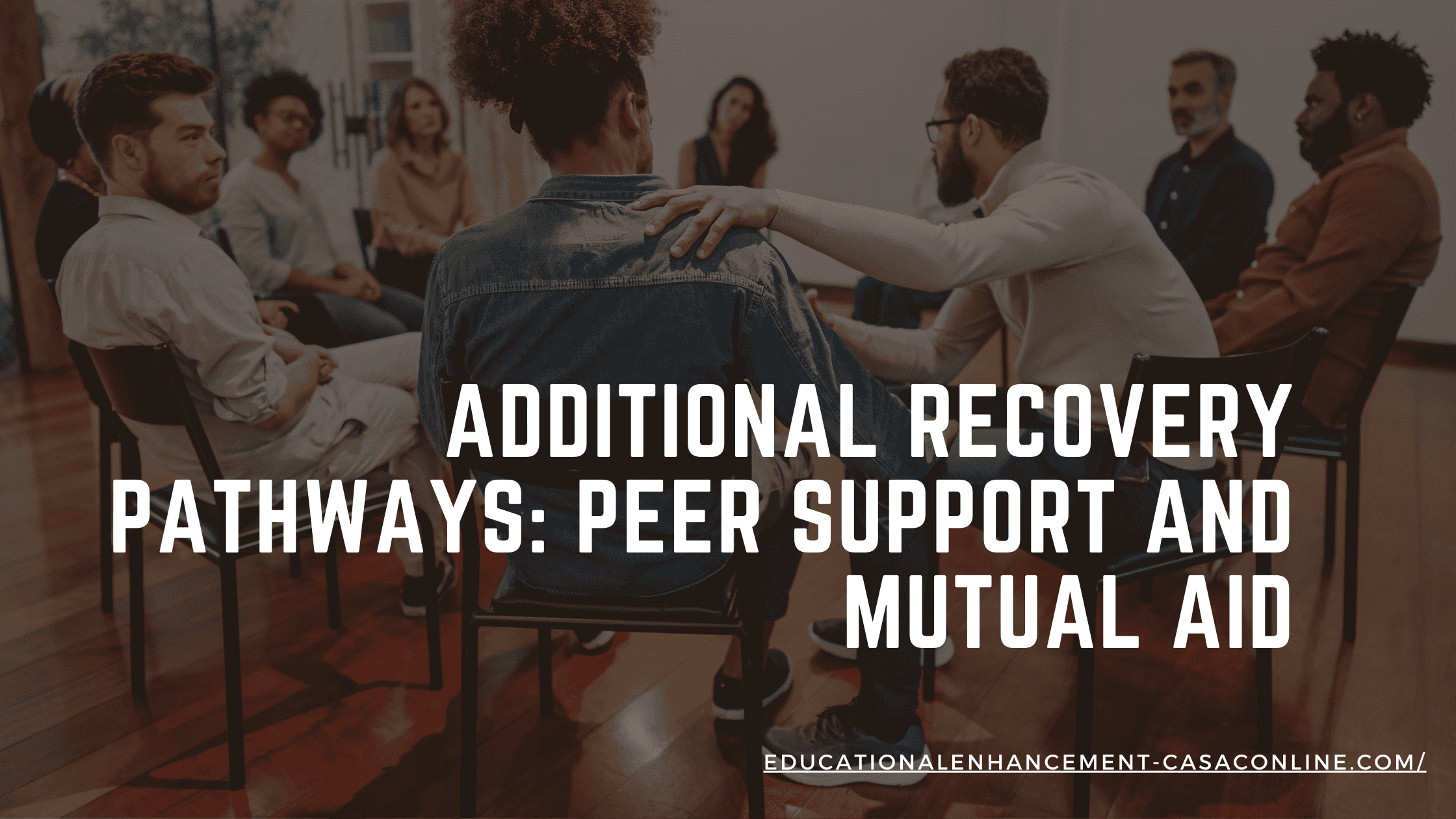 Blog banner image of a peer support and mutial aid support group meeting