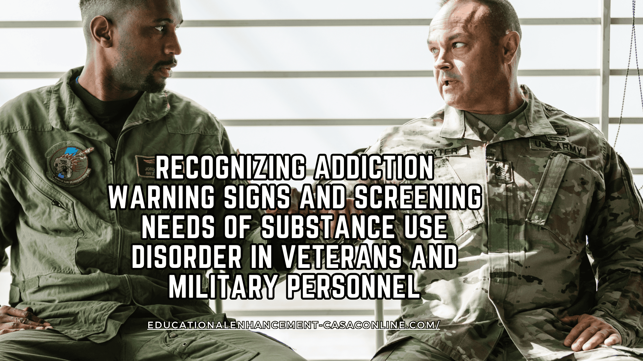 Recognizing Addiction Warning Signs and Screening Needs of Substance Use Disorder in Veterans and Military Personnel
